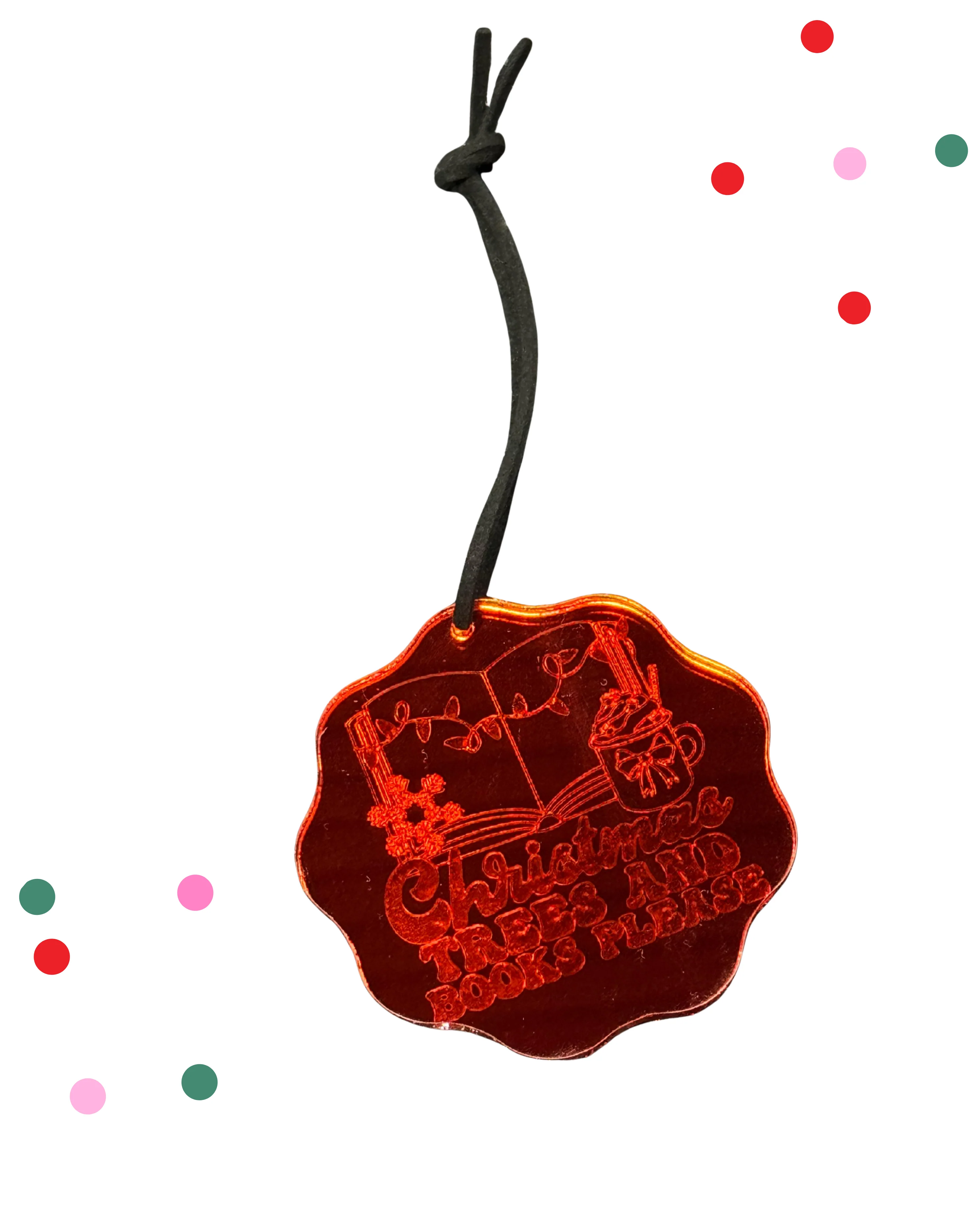 Christmas Trees and Books Please Ornament - Image 3