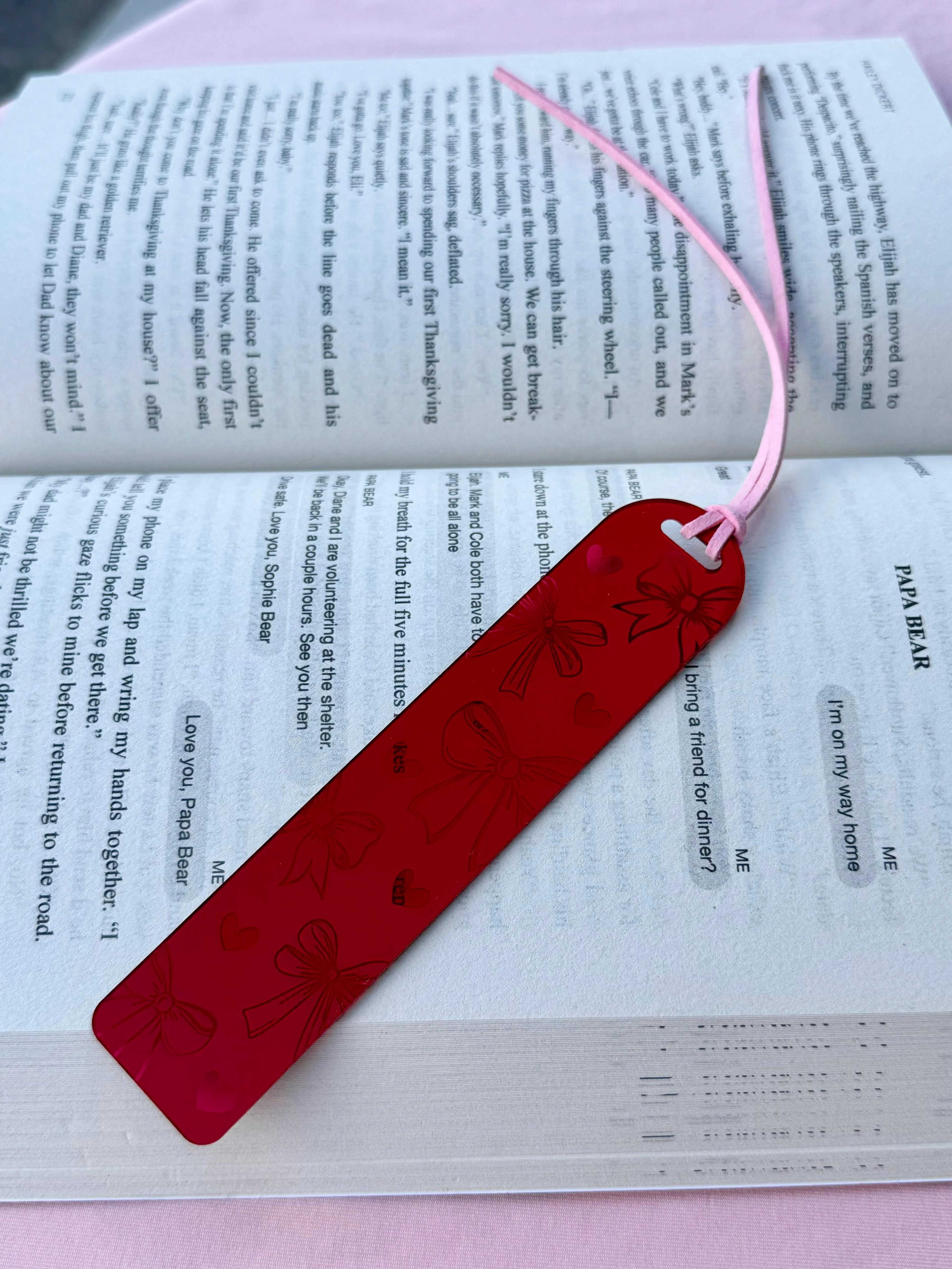Coquette Red Acrylic Bookmark - Image 2
