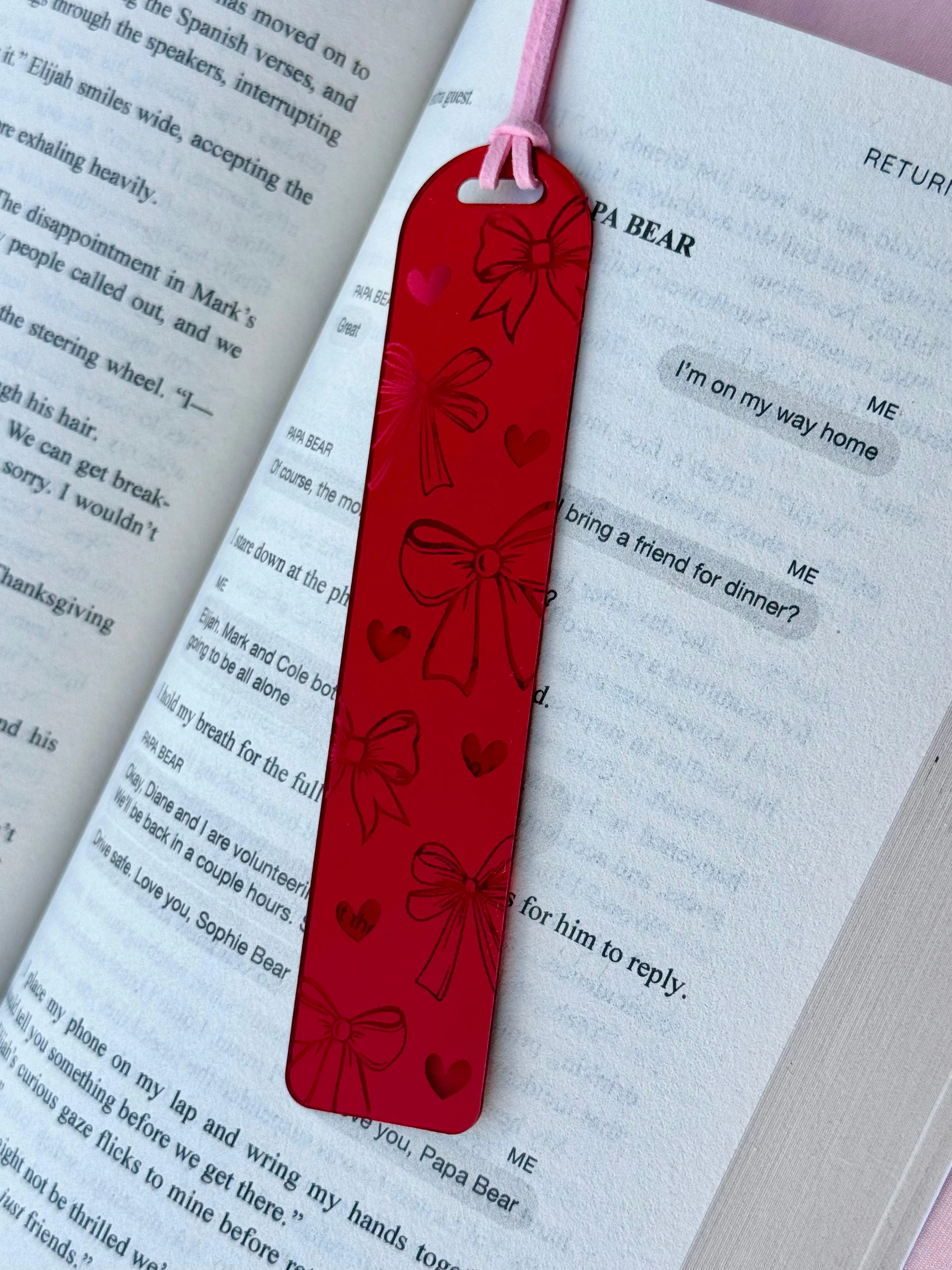 Coquette Red Acrylic Bookmark - Image 3