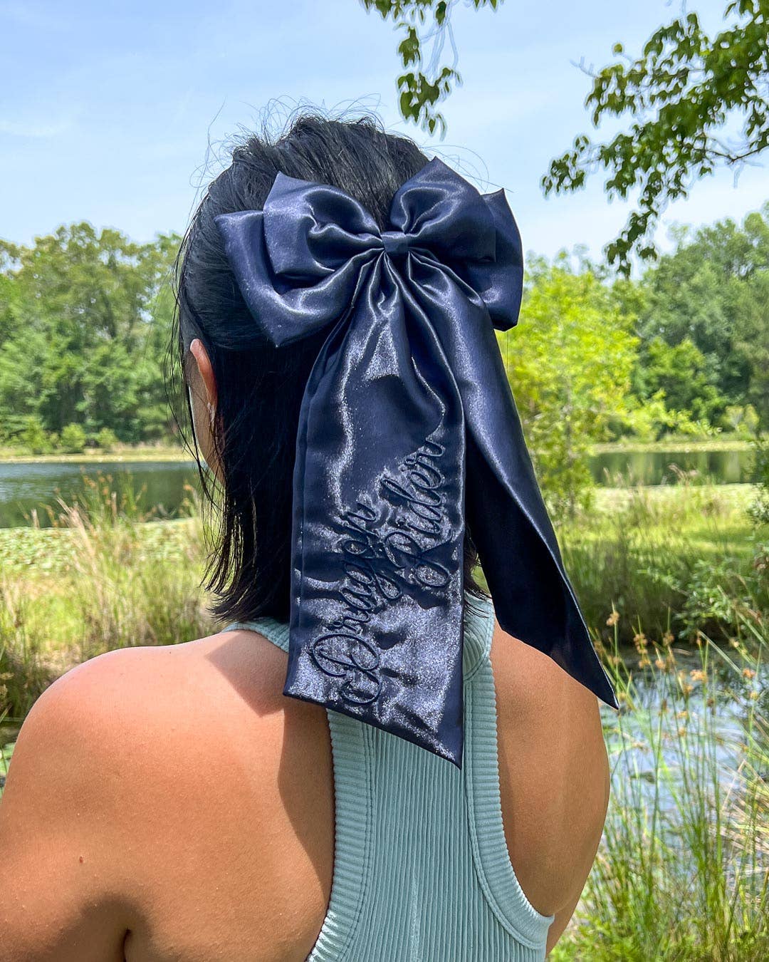 Dragon Rider Hair Bow Clip | Embroidered Satin Bow | Bookish - Image 5
