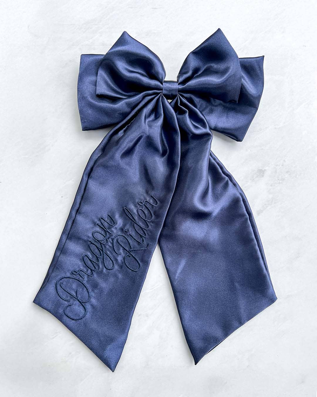 Dragon Rider Hair Bow Clip | Embroidered Satin Bow | Bookish - Image 7