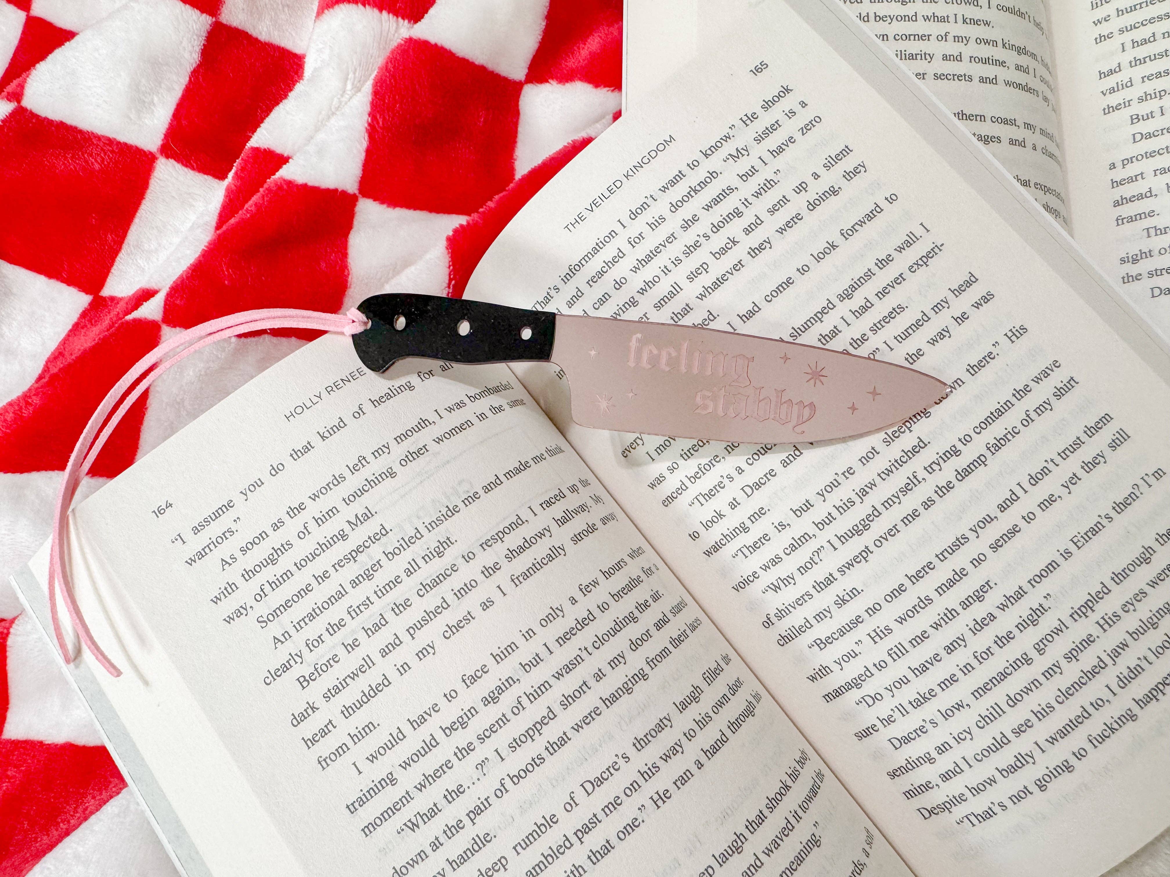 Feeling Stabby - Blush Mirror Knife Bookmark - Image 3