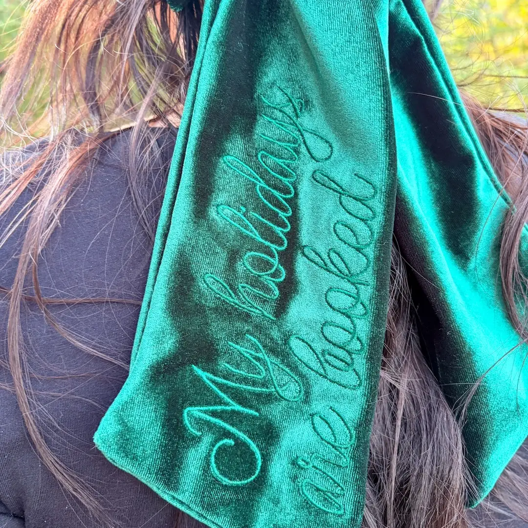 Holidays Are Booked Velvet Bow | Bookish Hair Accessory - Image 2