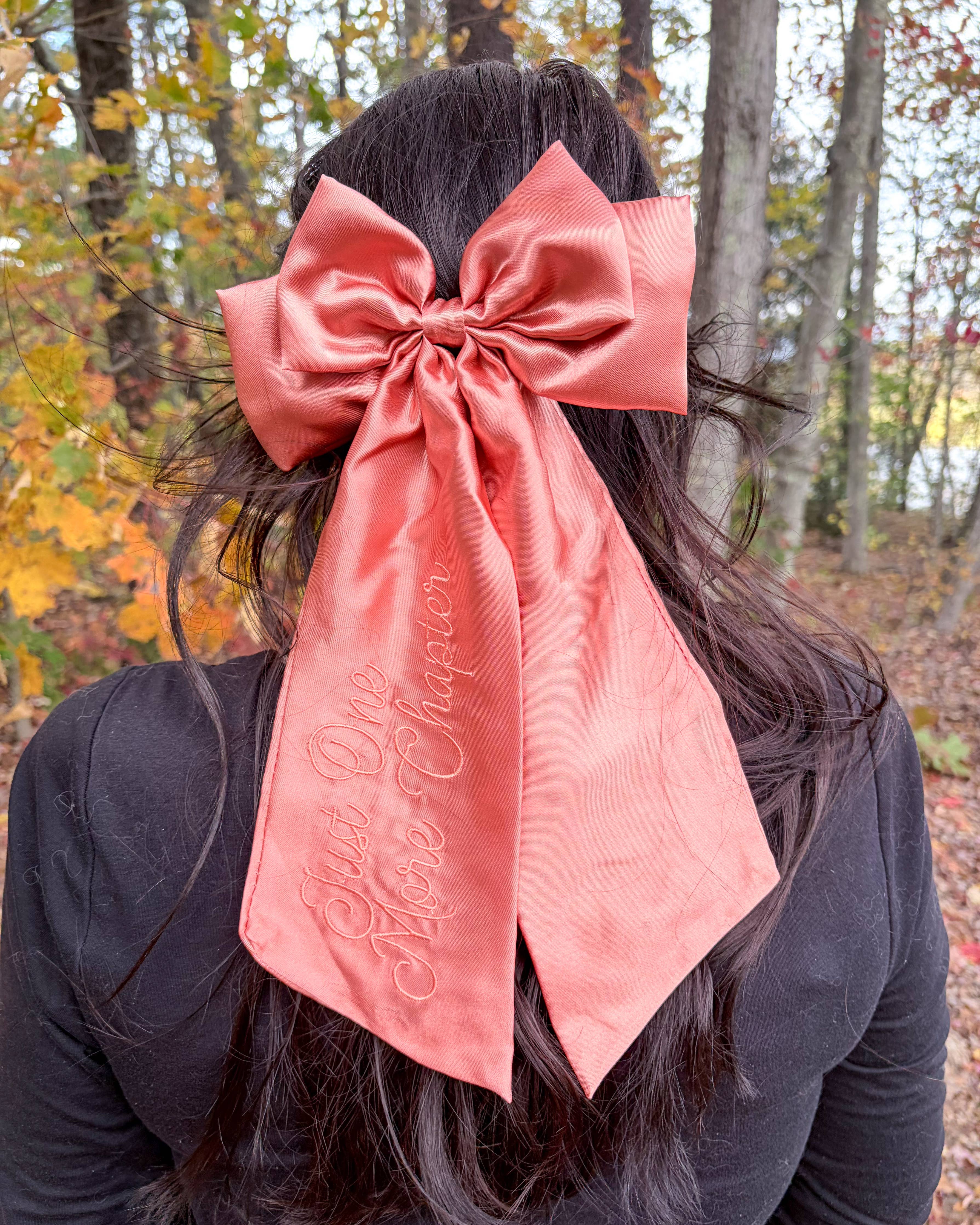 One More Chapter Hair Bow Clip | Bookish Satin Bow - Image 2
