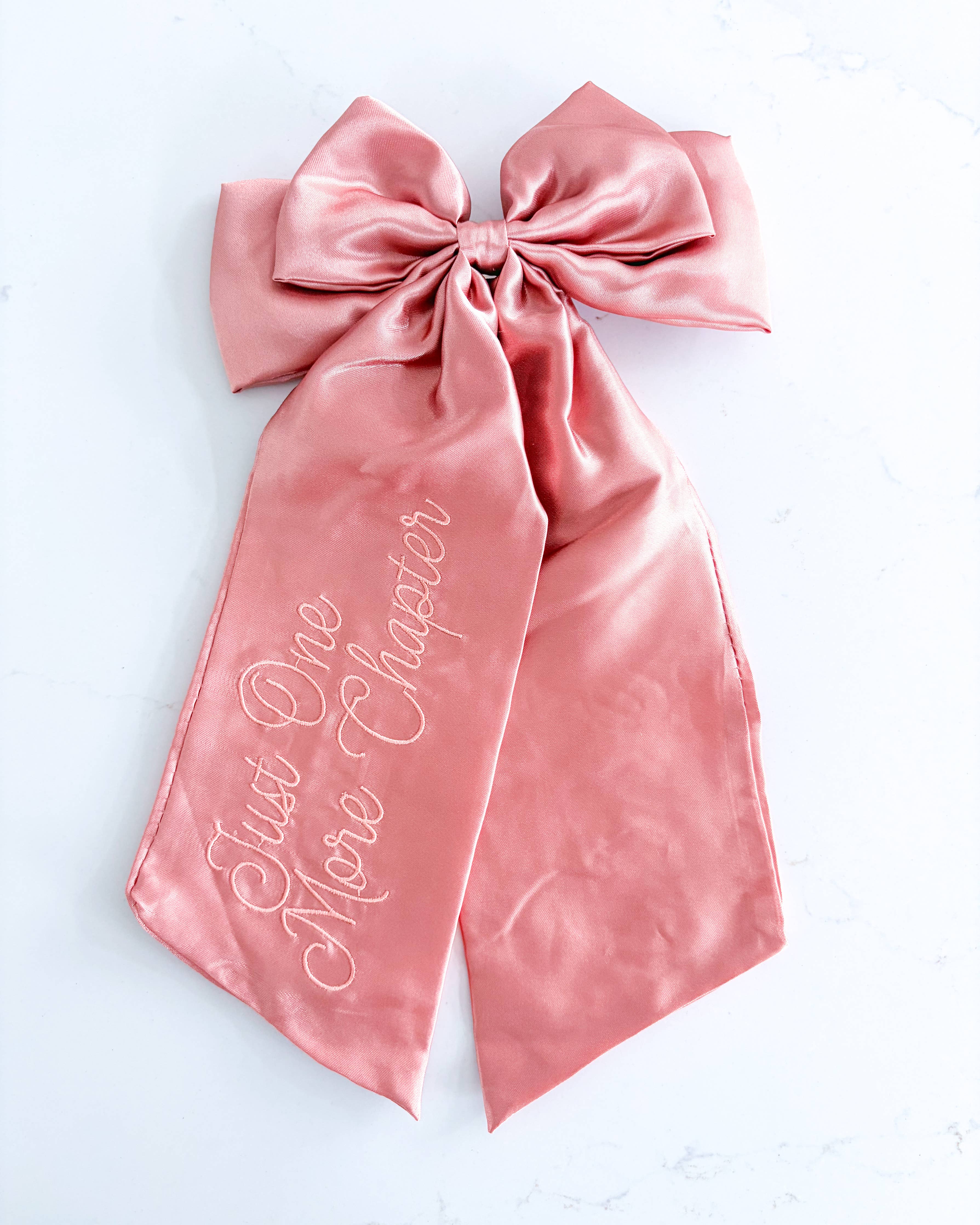 One More Chapter Hair Bow Clip | Bookish Satin Bow - Image 3