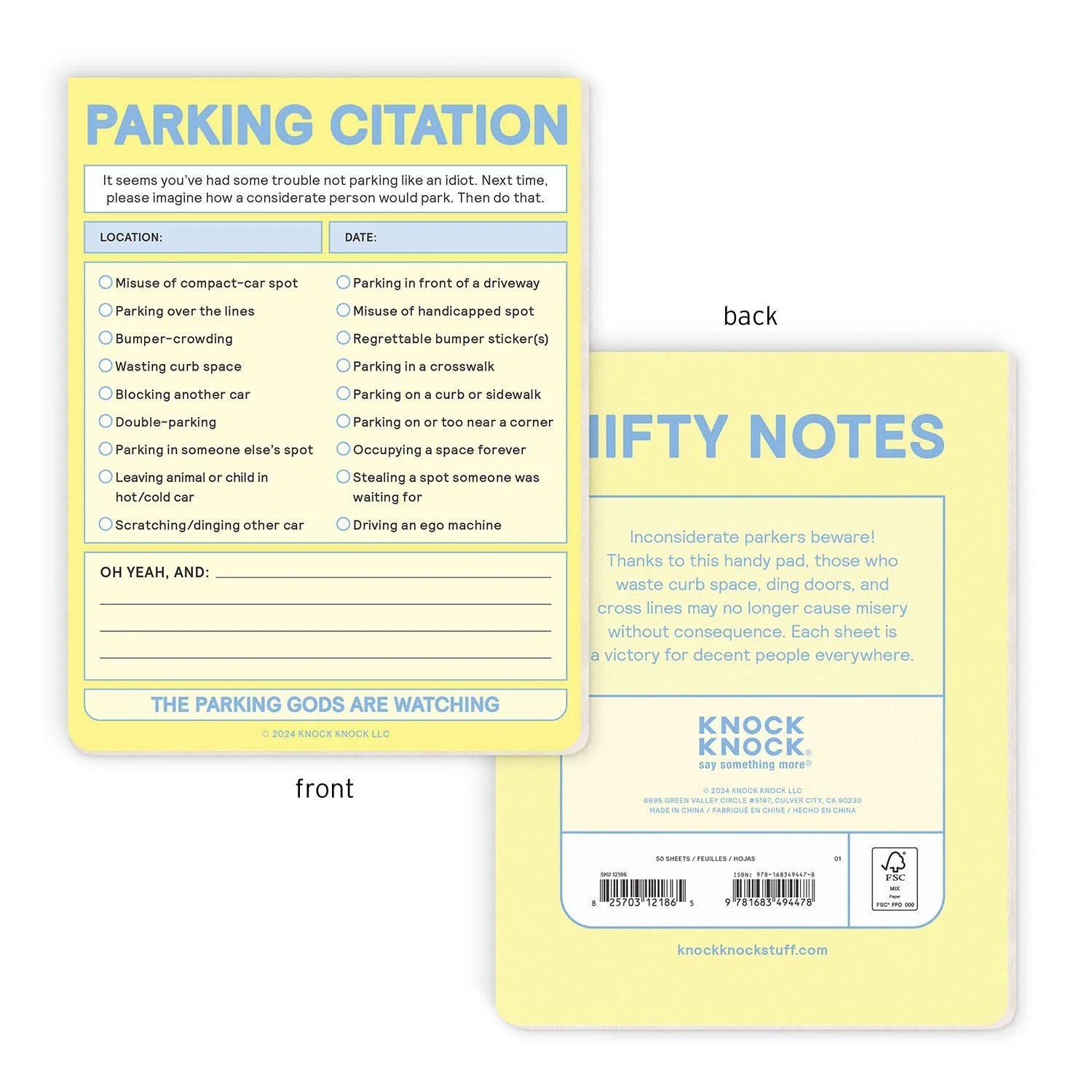 Parking Citation Nifty Note Pad (Pastel Version) - Image 2