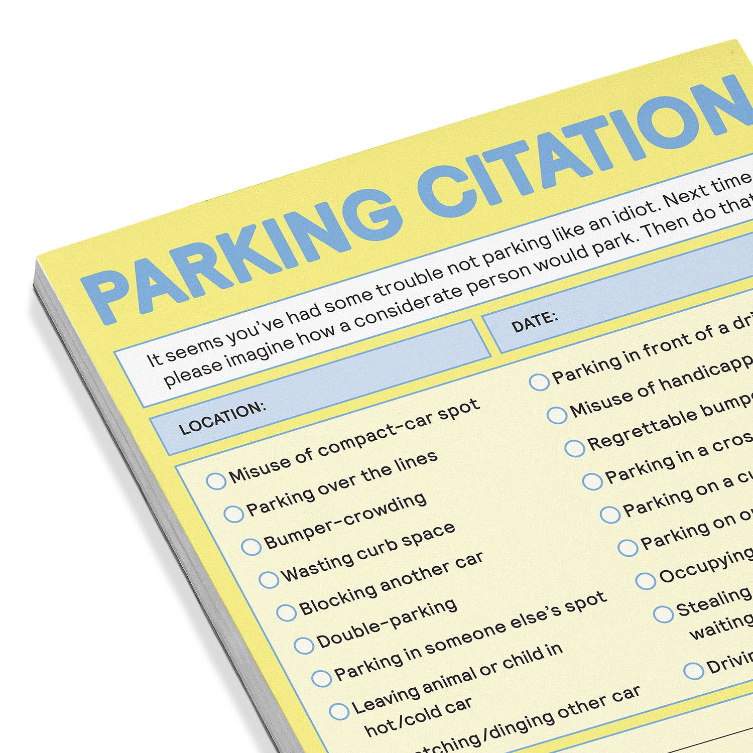 Parking Citation Nifty Note Pad (Pastel Version) - Image 3