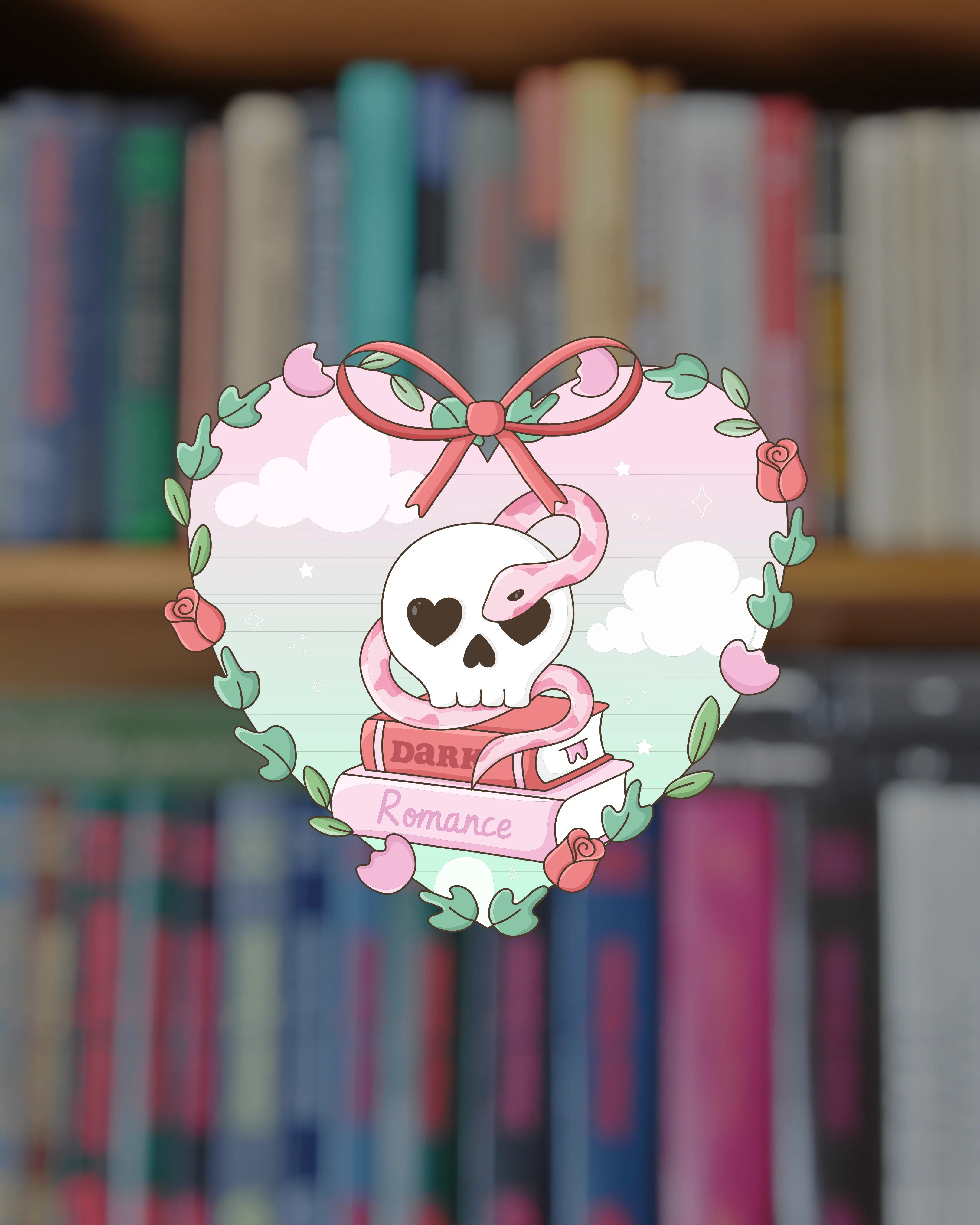 Dark Romance Skull Heart Sticker