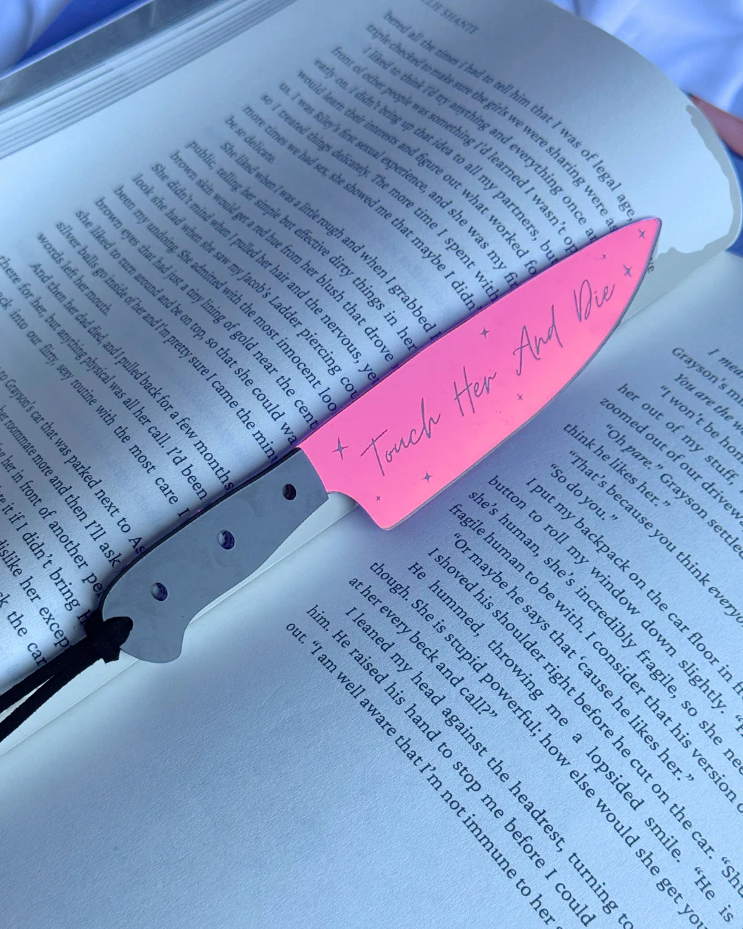 Touch Her And Die - Mirrored Knife Bookmark - Image 3