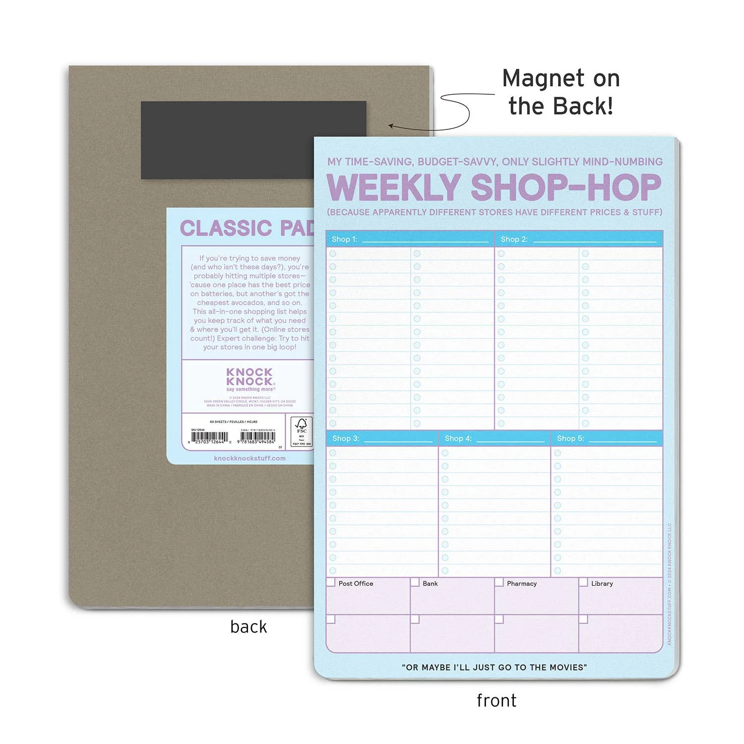 Weekly Shop-Hop Pad with Magnet (Pastel Version) - Image 2